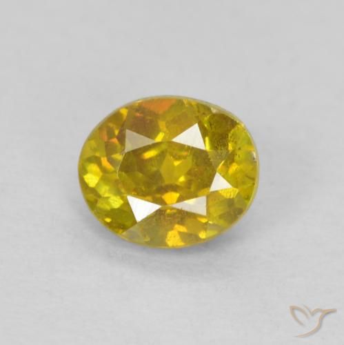 0.54ct طبيعي أصفر بنى سفاليريت, بيضوي, SI-I1