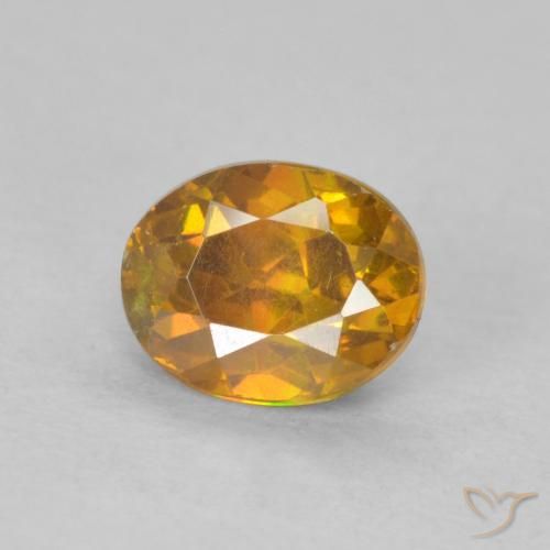 0.70ct طبيعي برتقالى متوسط سفاليريت, بيضوي, SI-I1