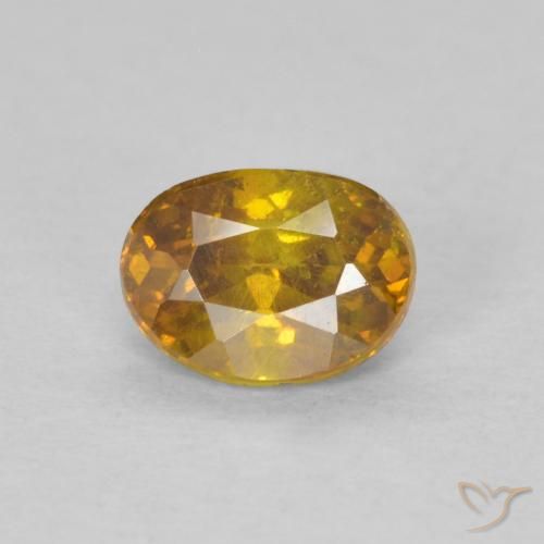 0.59ct طبيعي برتقالى بنى سفاليريت, بيضوي, SI-I1