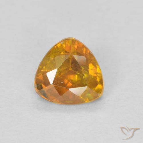 0.49ct طبيعي برتقالى متوسط سفاليريت, مثلثى, SI-I1