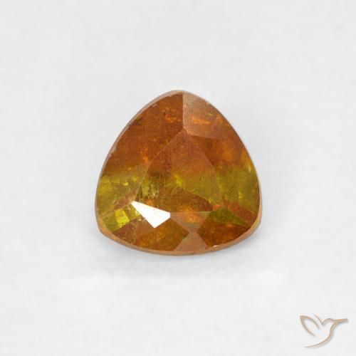 0.41ct طبيعي برتقالى غامق سفاليريت, مثلثى, SI-I1