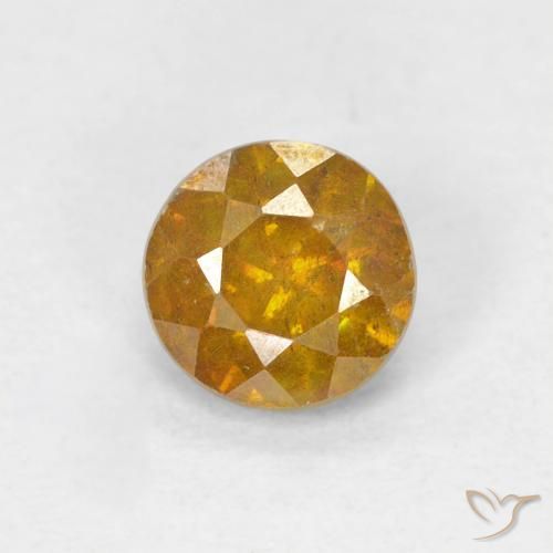 0.95ct طبيعي بني ذهبي سفاليريت, دائري, SI-I1