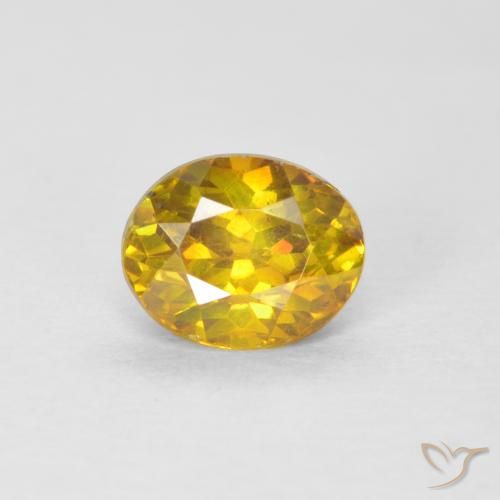 1.00ct طبيعي برتقالى-ذهبى سفاليريت, بيضوي, SI-I1