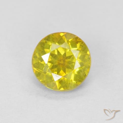 1.05ct طبيعي أصفر بنى سفاليريت, دائري, SI-I1