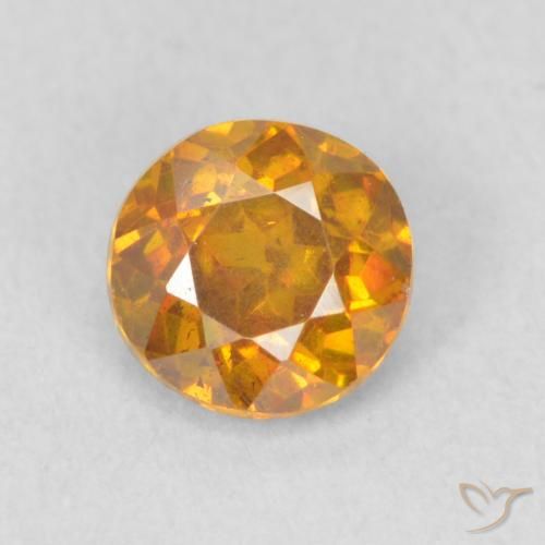 0.68ct طبيعي برتقالى مشمشى سفاليريت, دائري, VS-SI