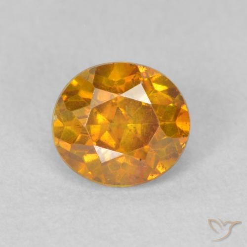 0.61ct طبيعي برتقالى مشمشى سفاليريت, دائري, VS-SI