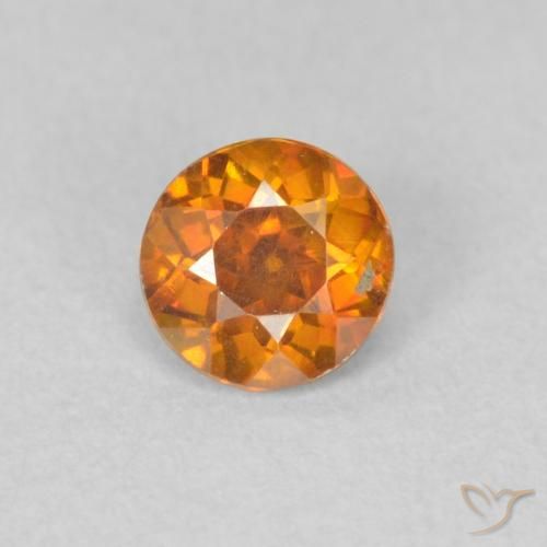 0.40ct طبيعي بنى برتقالى سفاليريت, دائري, VS-SI