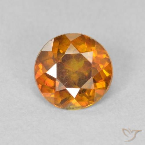 0.47ct طبيعي بنى برتقالى سفاليريت, دائري, VS-SI
