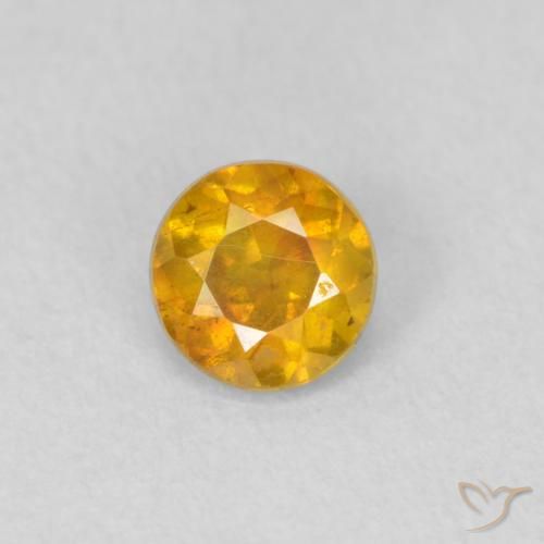 0.34ct طبيعي ذهبى داكن سفاليريت, دائري, VS-SI