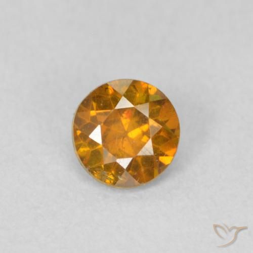 0.36ct طبيعي برتقالى متوسط سفاليريت, دائري, VS-SI