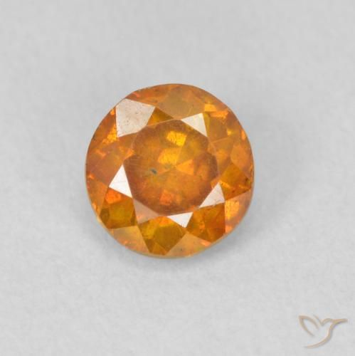 0.53ct طبيعي برتقالى مشمشى سفاليريت, دائري, VS-SI