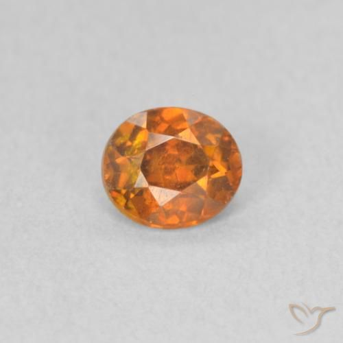 0.43ct طبيعي برتقالى متوسط سفاليريت, بيضوي, VS-SI