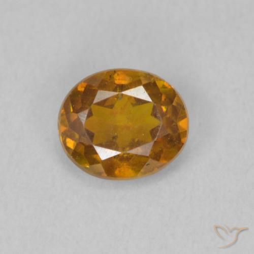 0.74ct طبيعي برتقالى بنى سفاليريت, بيضوي, VS-SI