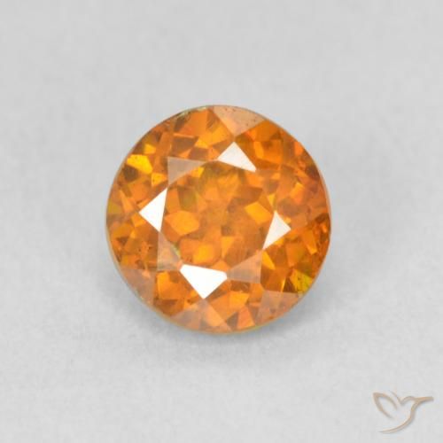 1.06ct طبيعي برتقالي زاهى سفاليريت, دائري, VS-SI
