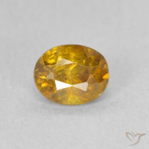 0.85ct طبيعي ذهب سفاليريت, بيضوي, SI