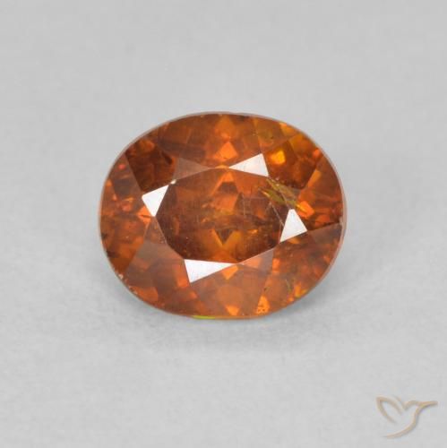 0.93ct طبيعي برتقالى غامق سفاليريت, بيضوي, VS-SI