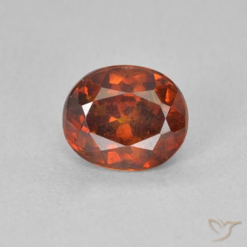 1.42ct طبيعي برتقالى محمر سفاليريت, بيضوي, SI