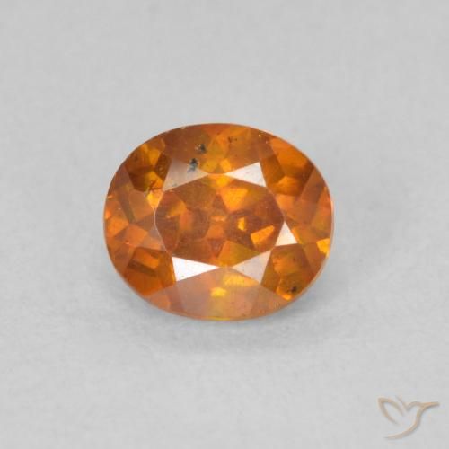 0.66ct طبيعي برتقالى متوسط سفاليريت, بيضوي, SI