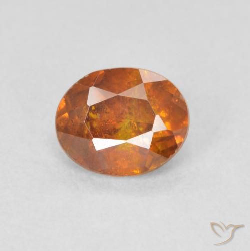 0.68ct طبيعي برتقالى بنى سفاليريت, بيضوي, SI