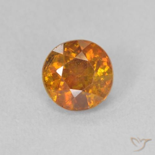 0.81ct طبيعي بنى برتقالى سفاليريت, دائري, SI