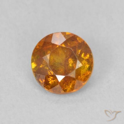 0.49ct طبيعي برتقالى ترابى سفاليريت, دائري, SI