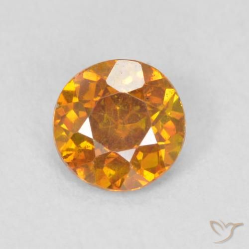 0.47ct طبيعي برتقالى غامق سفاليريت, دائري, SI