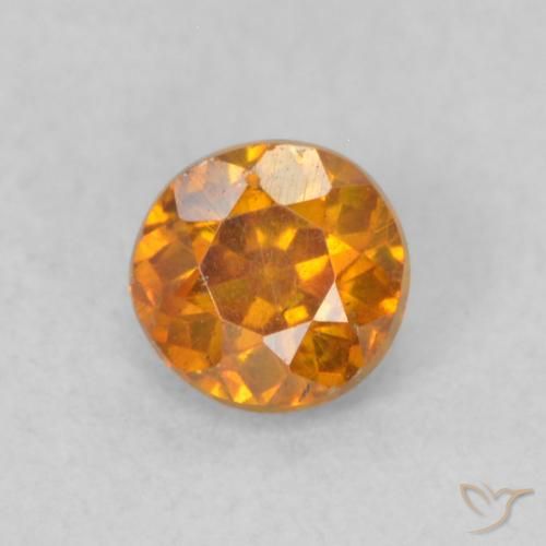 0.35ct طبيعي برتقالى متوسط سفاليريت, دائري, VS-SI