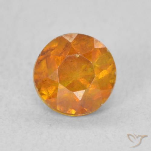 0.61ct طبيعي برتقالى متوسط سفاليريت, دائري, VS-SI