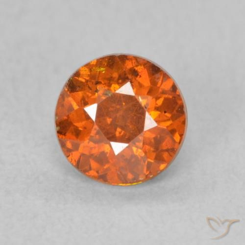 0.59ct طبيعي برتقالى غامق سفاليريت, دائري, VS-SI