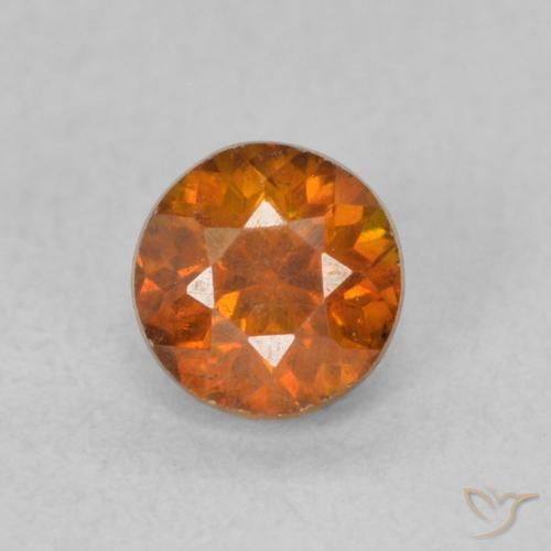 0.73ct طبيعي برتقالى غامق سفاليريت, دائري, VS-SI