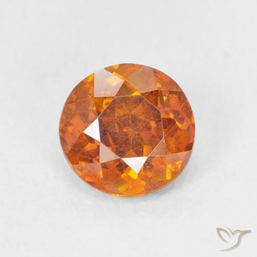 1.08ct طبيعي برتقالى متوسط سفاليريت, دائري, VS-SI