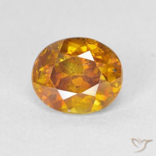 1.46ct طبيعي برتقالى غامق سفاليريت, بيضوي, VS-SI