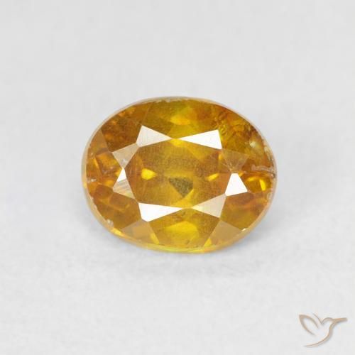 0.79ct طبيعي برتقالى مشمشى سفاليريت, بيضوي, VS-SI