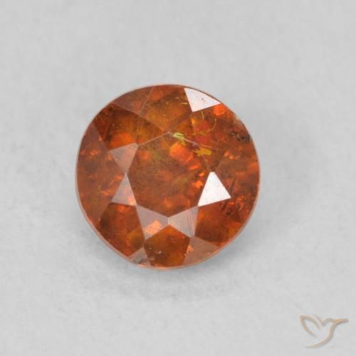 0.72ct طبيعي برتقالى محمر سفاليريت, دائري, SI