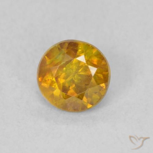 0.62ct طبيعي بني ذهبي سفاليريت, دائري, SI