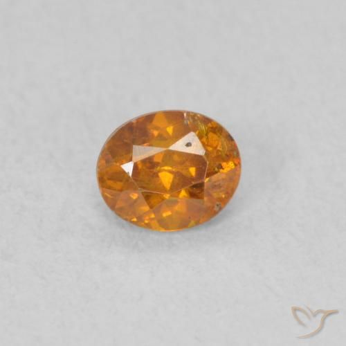 0.33ct طبيعي برتقالى غامق سفاليريت, بيضوي, SI