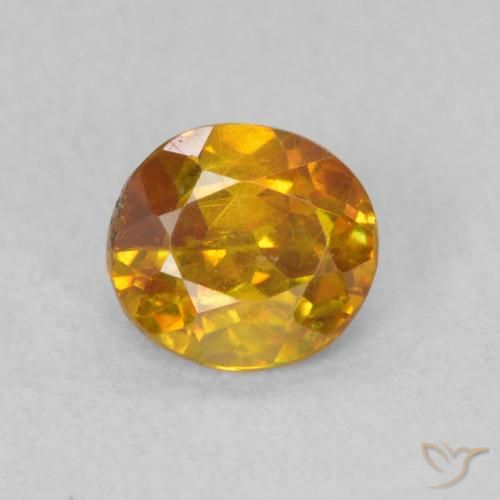 0.65ct طبيعي برتقالى ترابى سفاليريت, بيضوي, SI