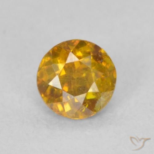 0.39ct طبيعي برتقالى ترابى سفاليريت, دائري, SI