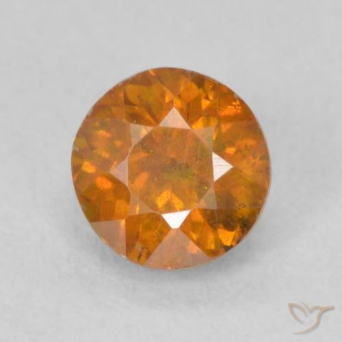 0.64ct طبيعي برتقالى تفاحى سفاليريت, دائري, SI