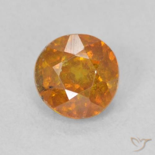 0.48ct طبيعي برتقالي زاهى سفاليريت, دائري, SI