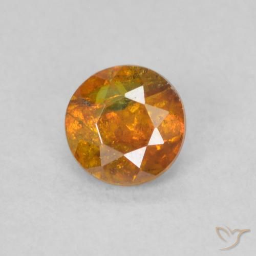 0.30ct طبيعي برتقالى متوسط سفاليريت, دائري, SI
