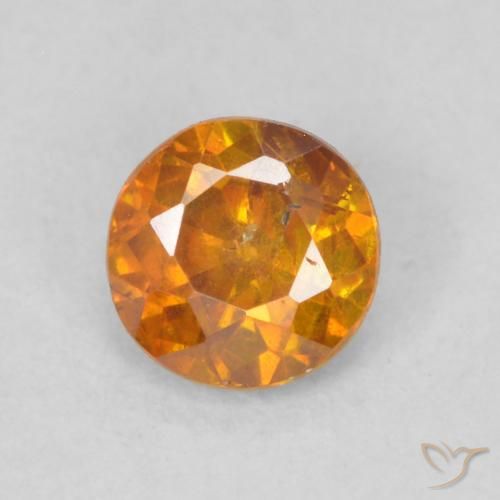 0.35ct طبيعي برتقالى ترابى سفاليريت, دائري, SI
