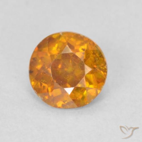 0.42ct طبيعي برتقالى متوسط سفاليريت, دائري, SI