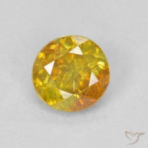 0.40ct طبيعي برتقالى مشمشى سفاليريت, دائري, SI