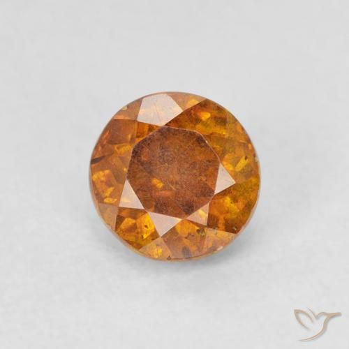 0.80ct طبيعي بني ذهبي سفاليريت, دائري, VS-SI
