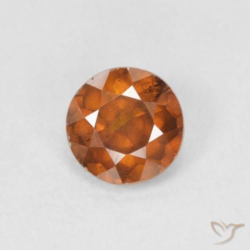 0.62ct طبيعي برتقالى داكن سفاليريت, دائري, VS-SI