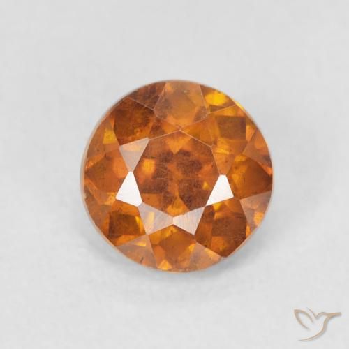 0.95ct طبيعي برتقالى ترابى سفاليريت, دائري, VS-SI