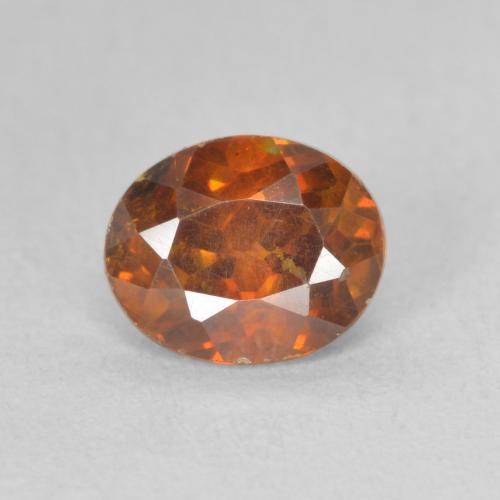 1.33ct طبيعي برتقالى بنى غامق سفاليريت, بيضوي, SI