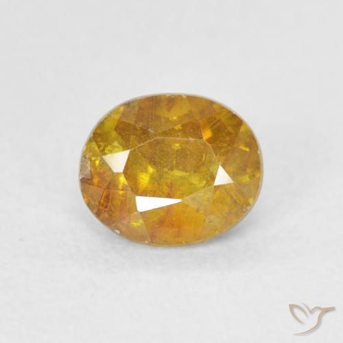 0.75ct طبيعي بني ذهبي سفاليريت, بيضوي, SI