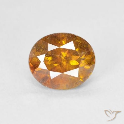 1.44ct طبيعي برتقالى ترابى سفاليريت, بيضوي, SI